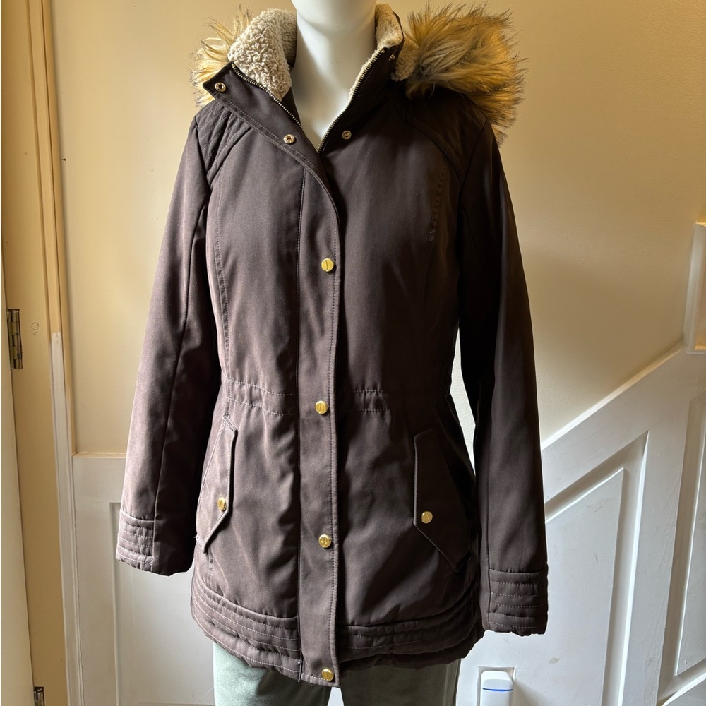 Women's Faux Fur Hooded Parka Coat - Picture 3 of 11
